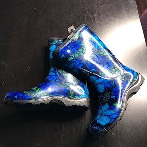 Multicolored Blue Rainboots - Size 7